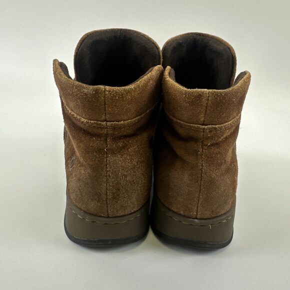 Born Brown Suede Wool Ankle Boots Side Zip Flat Comfort F03226 Womens 8.5 M - Picture 6 of 14